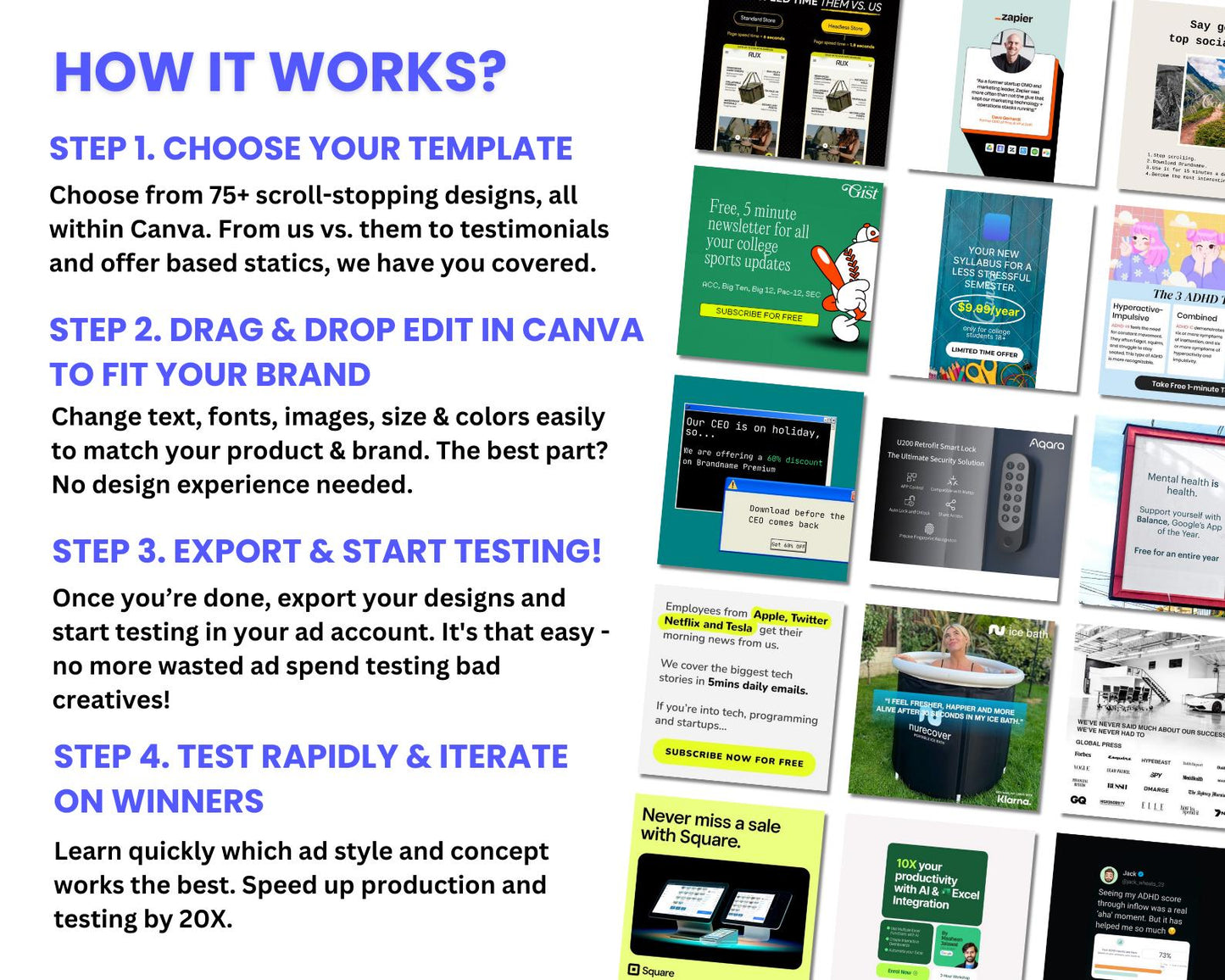 75+ Winning Static Ad Canva Templates for Tech & Apps