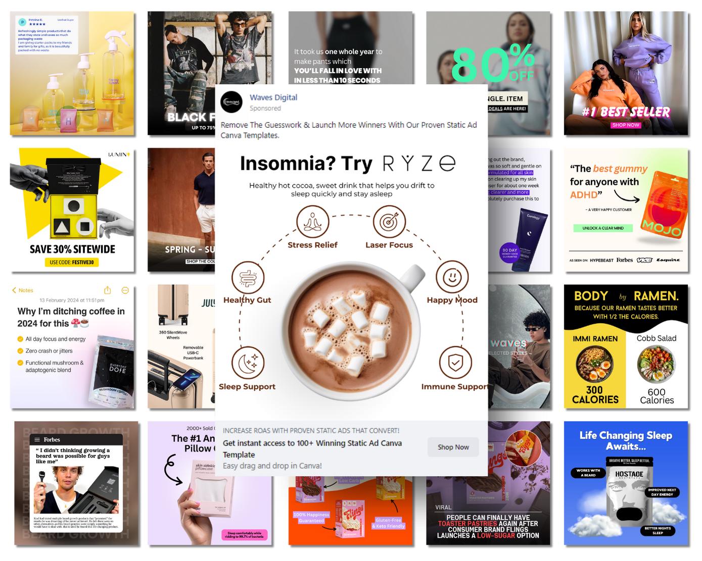 580+ PLR Winning Static Ads Canva Template for All Niches