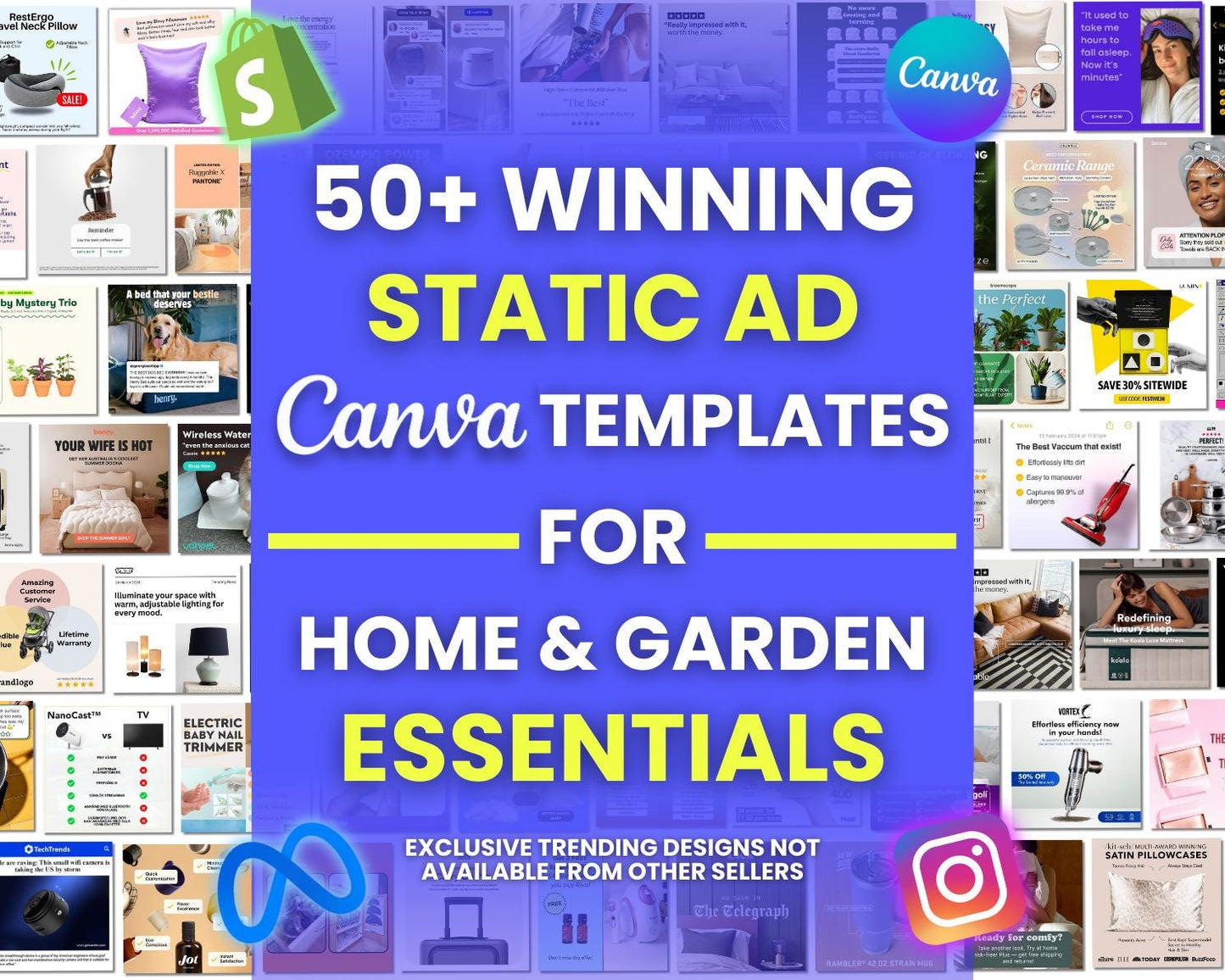 100+ Winning Static Ad Canva Templates for Home & Garden