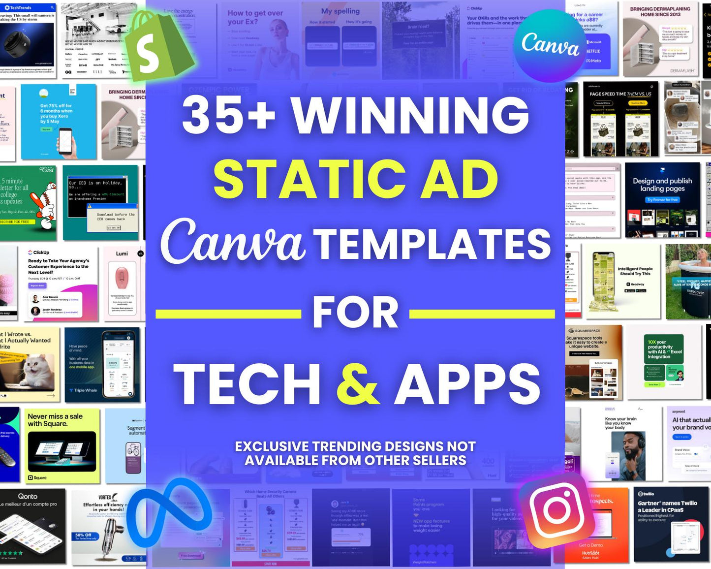 75+ Winning Static Ad Canva Templates for Tech & Apps