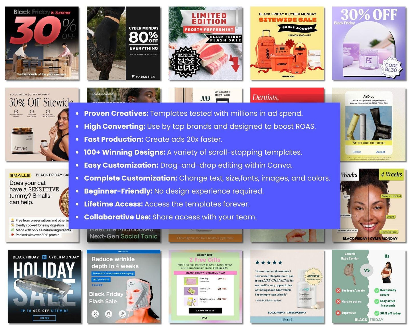 100+ BFCM Winning Static Ad Canva Templates