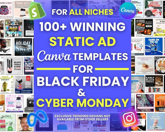 100+ BFCM Winning Static Ad Canva Templates
