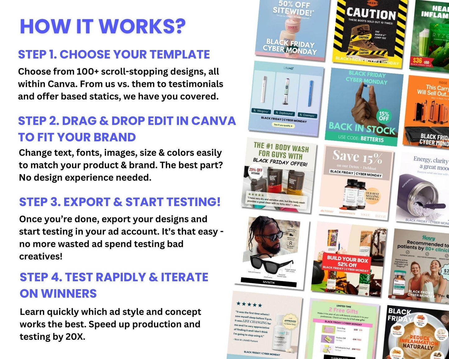 100+ BFCM Winning Static Ad Canva Templates