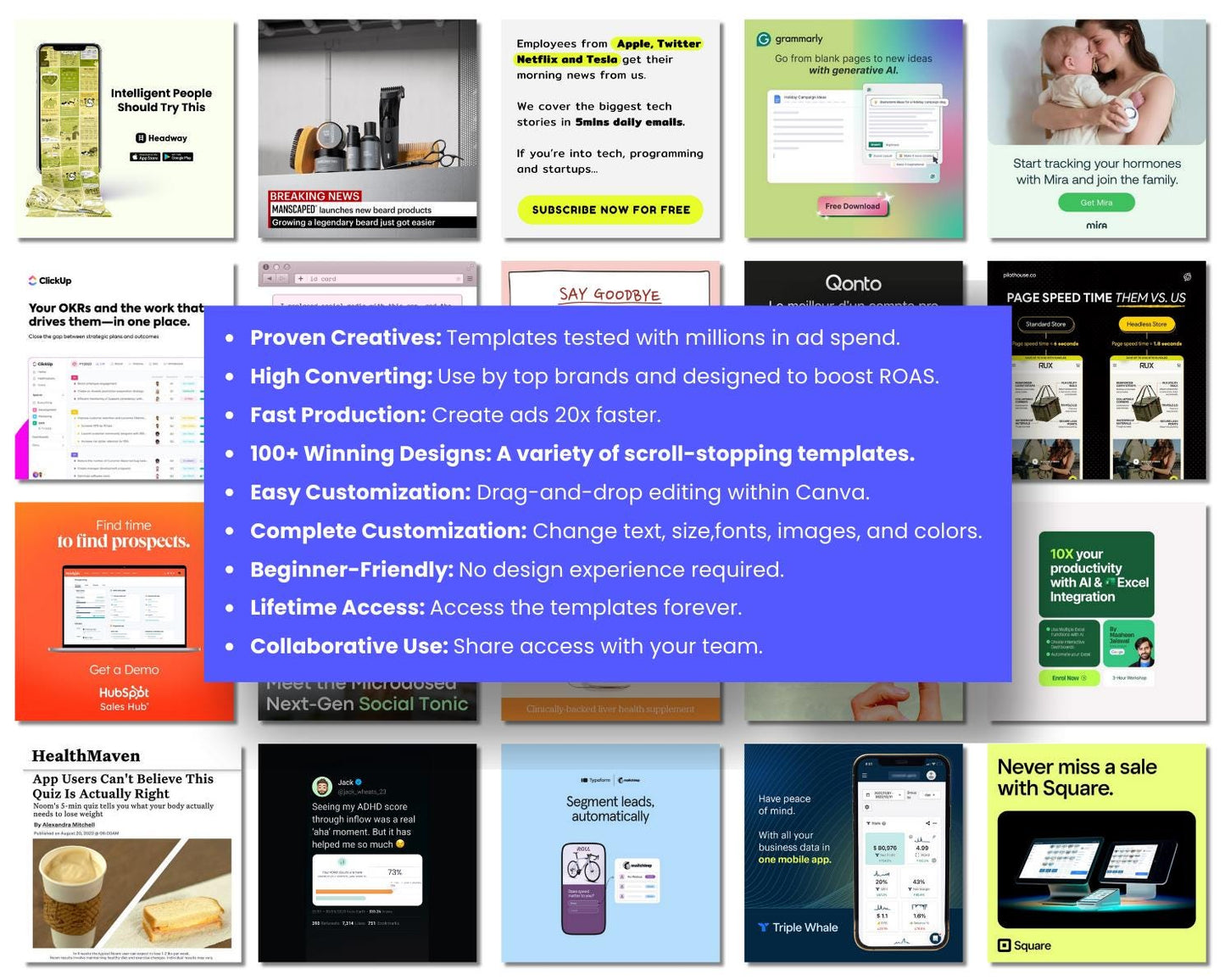 100+ Winning Static Ad Canva Templates for Software / SAAS and Mobile Applications