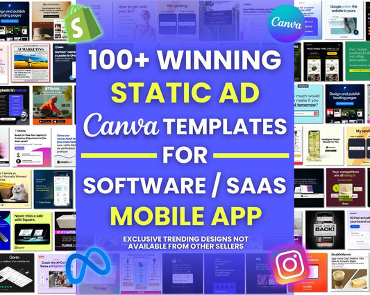 100+ Winning Static Ad Canva Templates for Software / SAAS and Mobile Applications