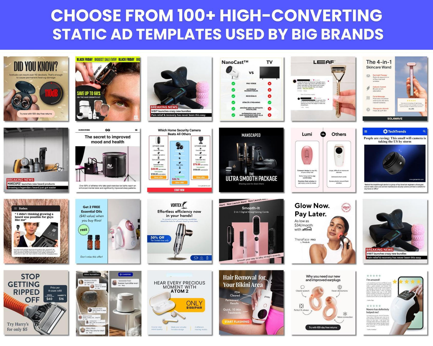 100+ Winning Static Ad Canva Templates for Electronics & Gadgets / Device