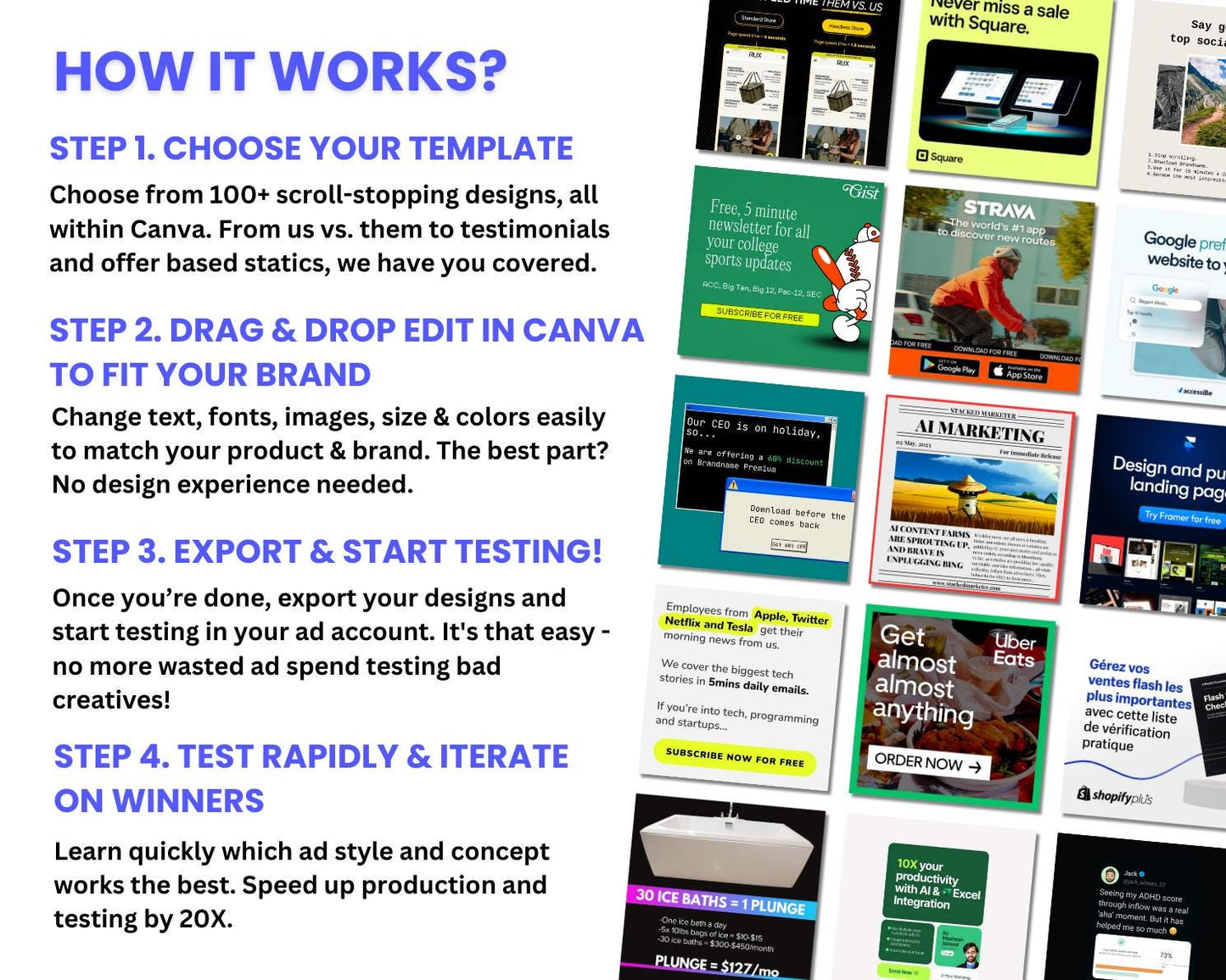 100+ Winning Static Ad Canva Templates for Software / SAAS and Mobile Applications