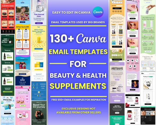 130+ Canva Email Templates for Health & Beauty Supplements