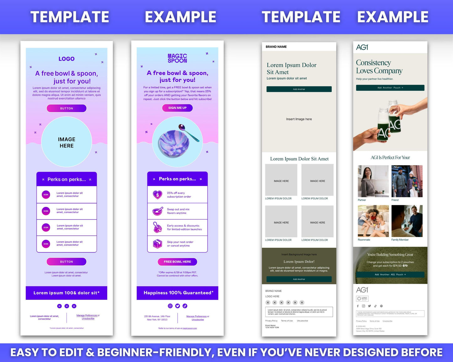 550+ PLR Figma Email Templates for All Niches Ecommerce Brand