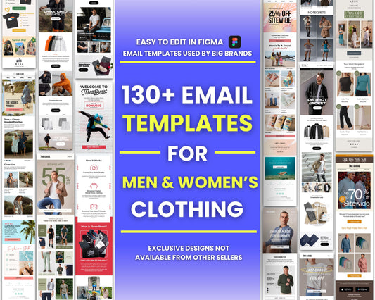 130+ Figma Email Templates for Men & Women Clothing / Fashion Brand