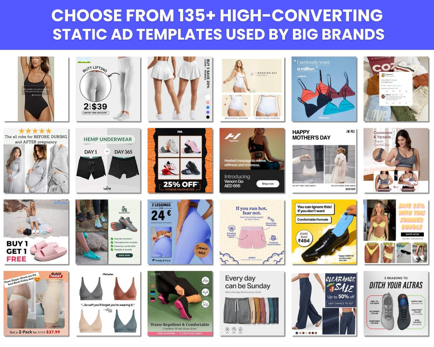 135+ Winning Static Ad Canva Templates for Men & Women Clothing & Fashion Brands