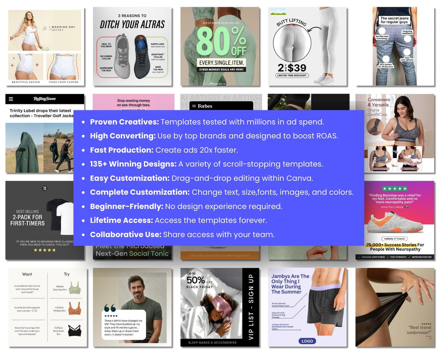 135+ Winning Static Ad Canva Templates for Men & Women Clothing & Fashion Brands