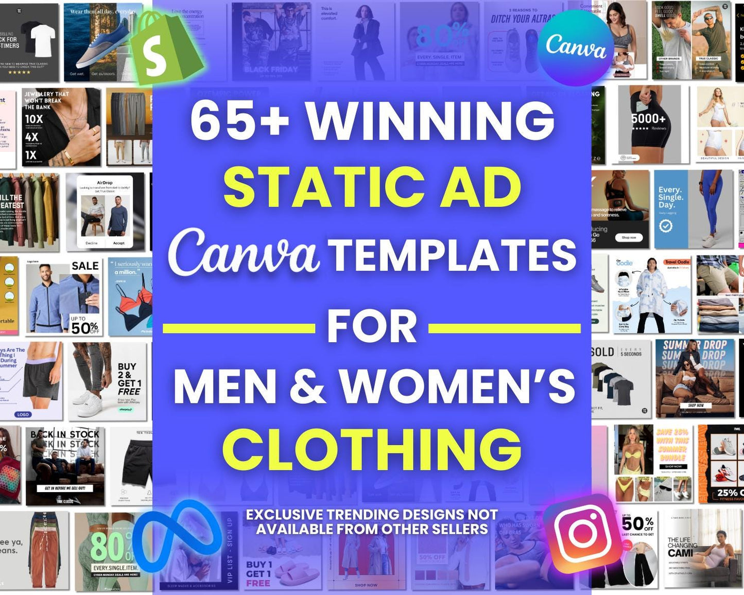 135+ Winning Static Ad Canva Templates for Men & Women Clothing & Fashion Brands