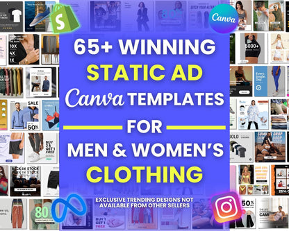 135+ Winning Static Ad Canva Templates for Men & Women Clothing & Fashion Brands