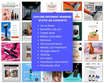 65+ Winning Static Ad Canva Templates for Hair Product Facebook Ad