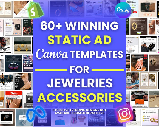 60+ Winning Static Ad Canva Templates for Jewelries & Accessories