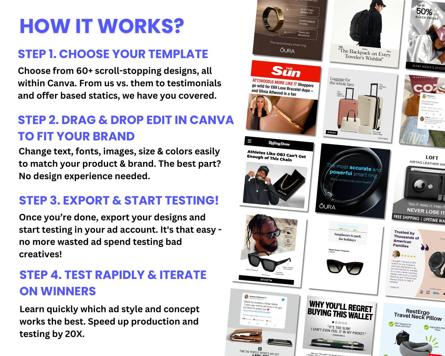 60+ Winning Static Ad Canva Templates for Jewelries & Accessories