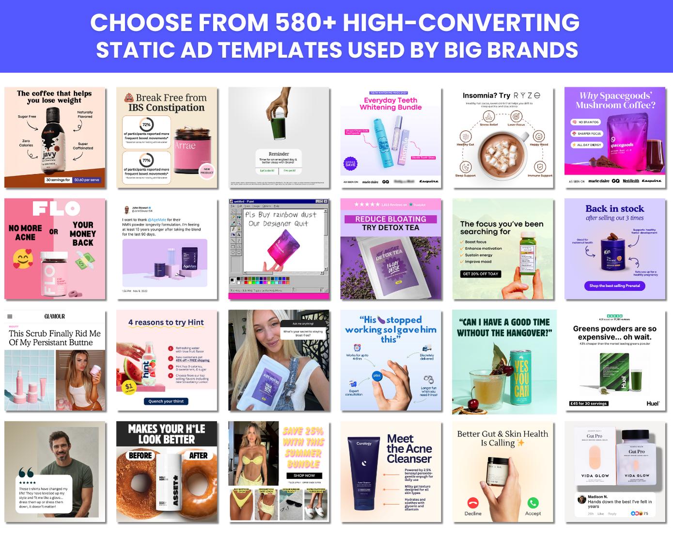 580+ Winning Static Ads Canva Templates for All Niches