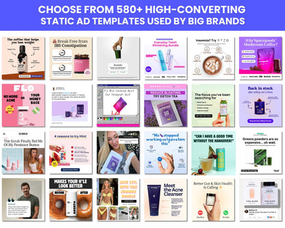 580+ Winning Static Ads Canva Templates for All Niches
