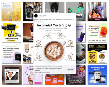 65+ Winning Static Ads Canva Templates for All Niches