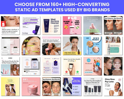 160+ Winning Static Ad Canva Templates for Skincare Products