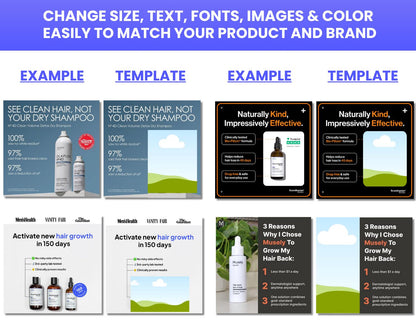 65+ Winning Static Ad Canva Templates for Hair Product Facebook Ad
