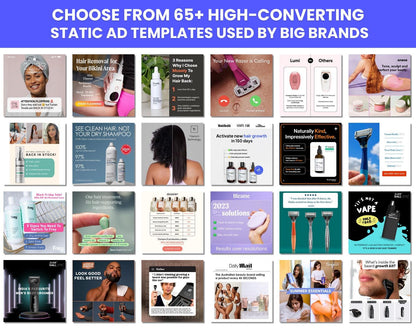 65+ Winning Static Ad Canva Templates for Hair Product Facebook Ad