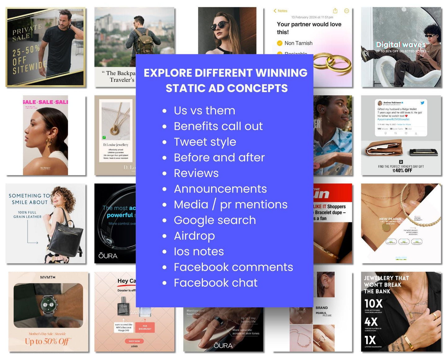 60+ Winning Static Ad Canva Templates for Jewelries & Accessories