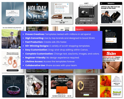 60+ Winning Static Ad Canva Templates for Jewelries & Accessories
