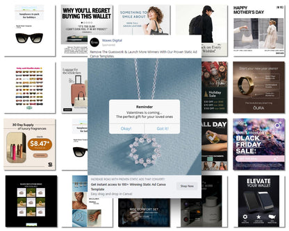 60+ Winning Static Ad Canva Templates for Jewelries & Accessories