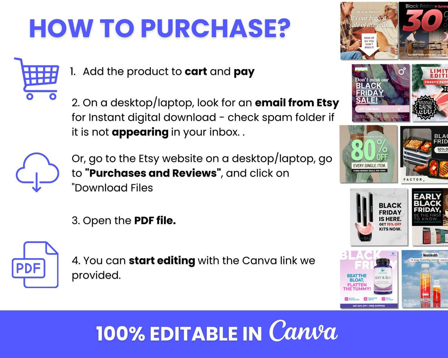 100+ BFCM Winning Static Ad Canva Templates