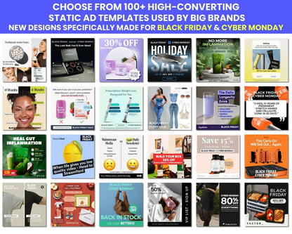 100+ BFCM Winning Static Ad Canva Templates