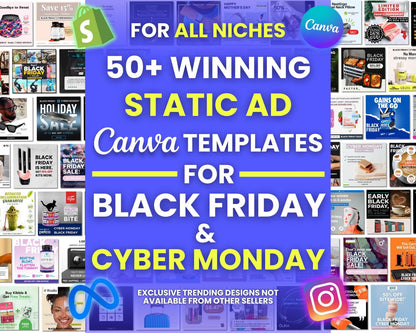 100+ BFCM Winning Static Ad Canva Templates