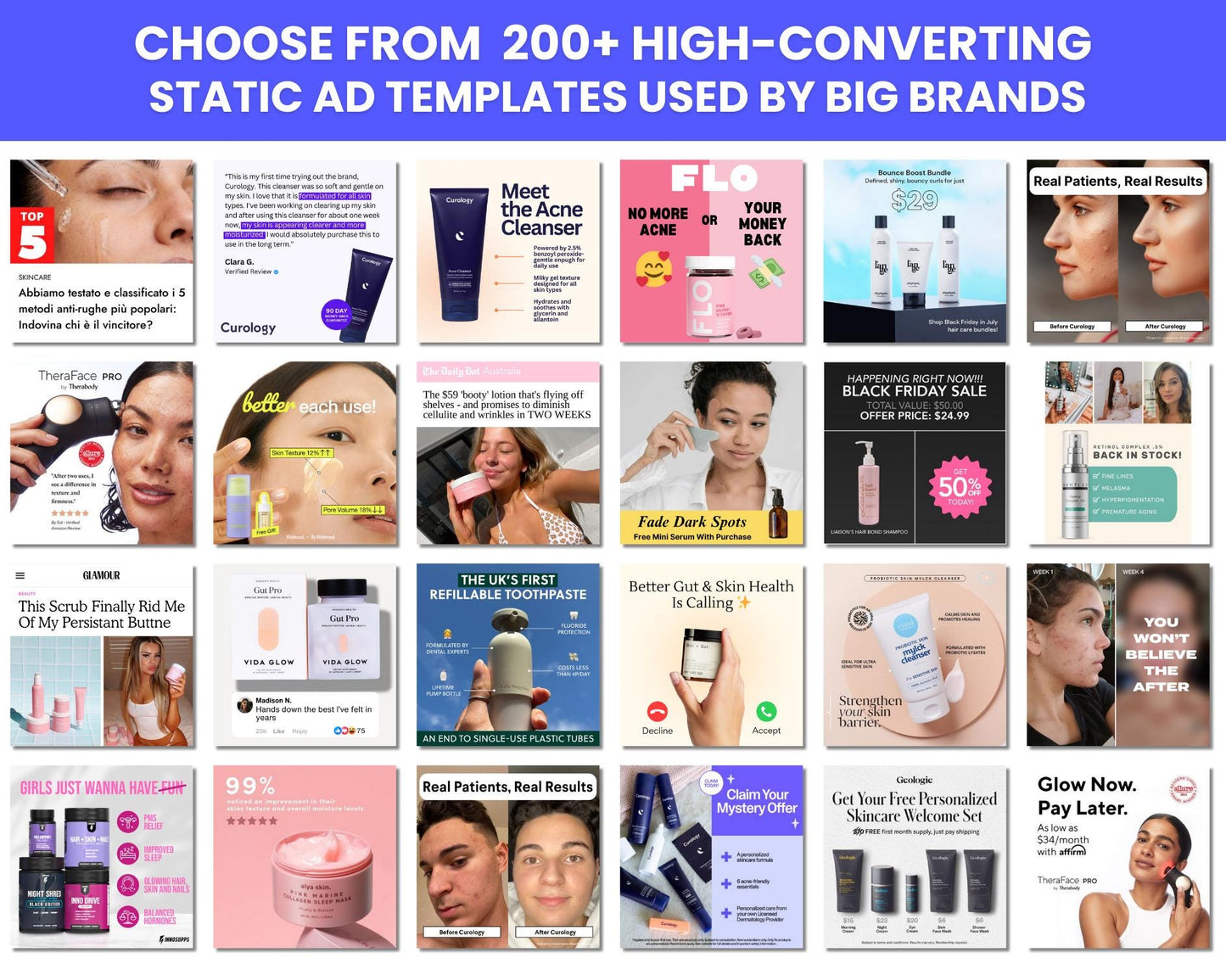 200+ Winning Static Ad Canva Templates for Beauty & Self Care Product /  Device