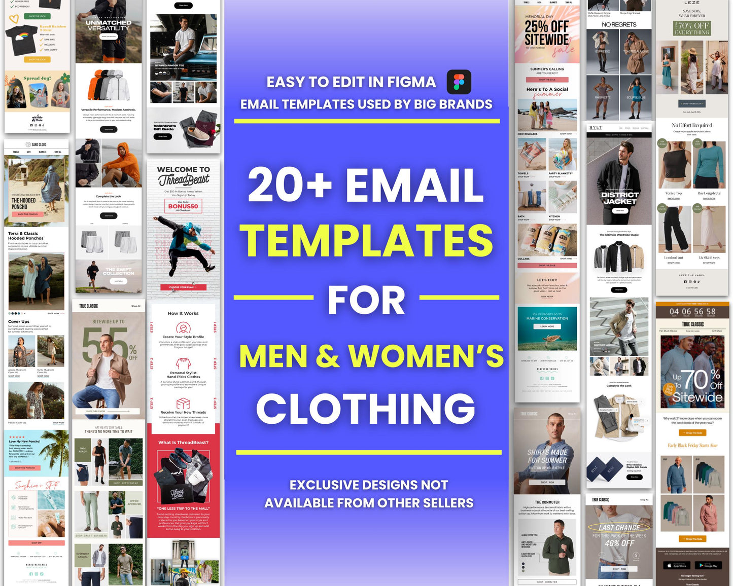 130+ Figma Email Templates for Men & Women Clothing / Fashion Brand