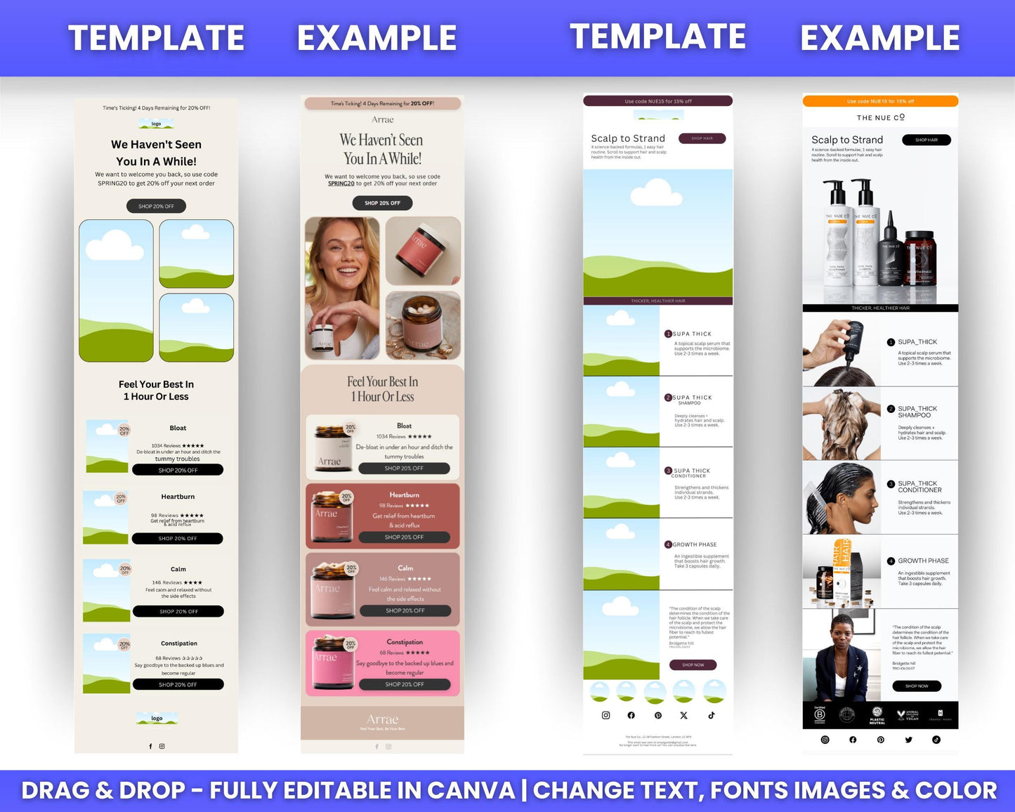 130+ Canva Email Templates for Beauty and Self Care Product Device