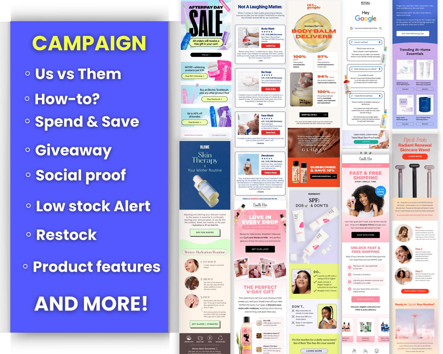 130+ Canva Email Templates for Beauty and Self Care Product Device