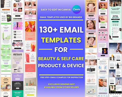 130+ Canva Email Templates for Beauty and Self Care Product Device