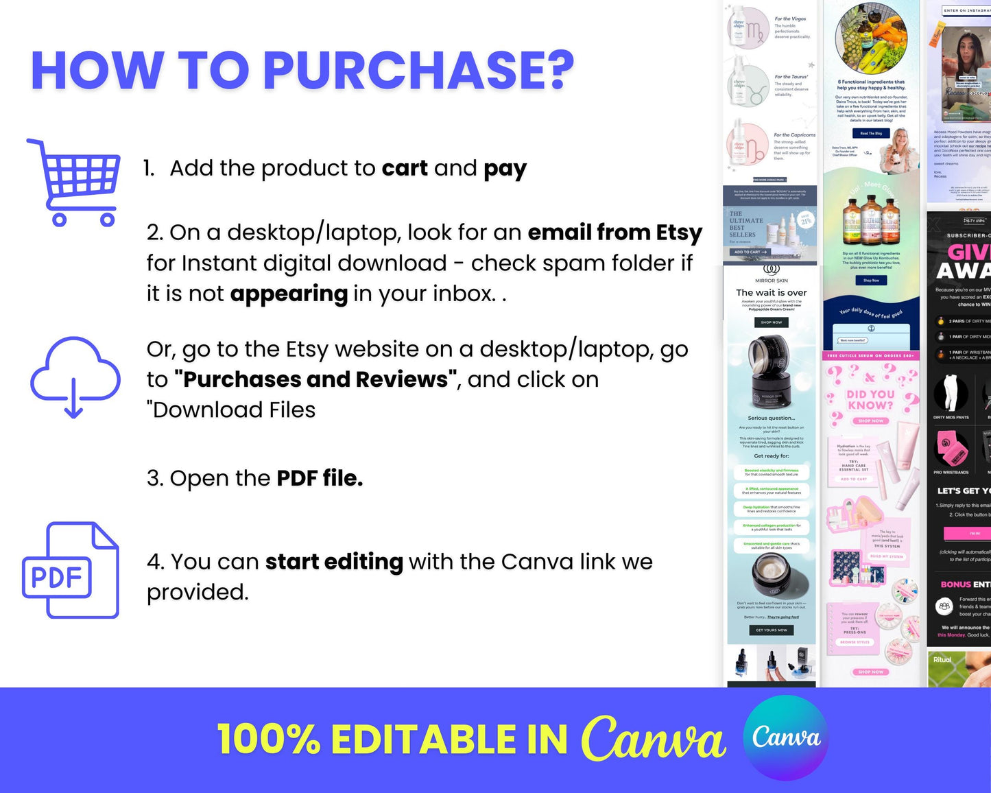 130+ Canva Email Templates for Beauty and Self Care Product Device