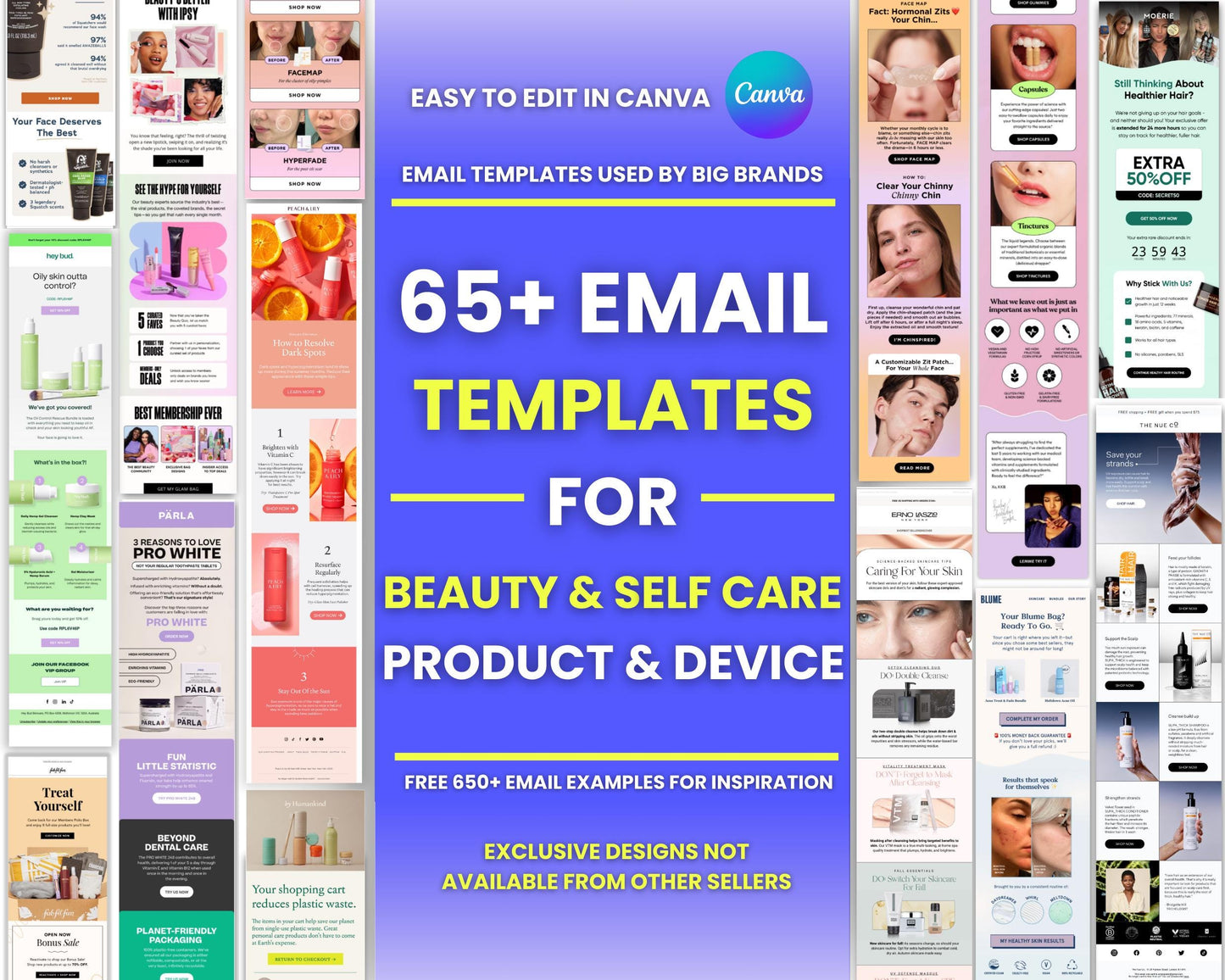 130+ Canva Email Templates for Beauty and Self Care Product Device