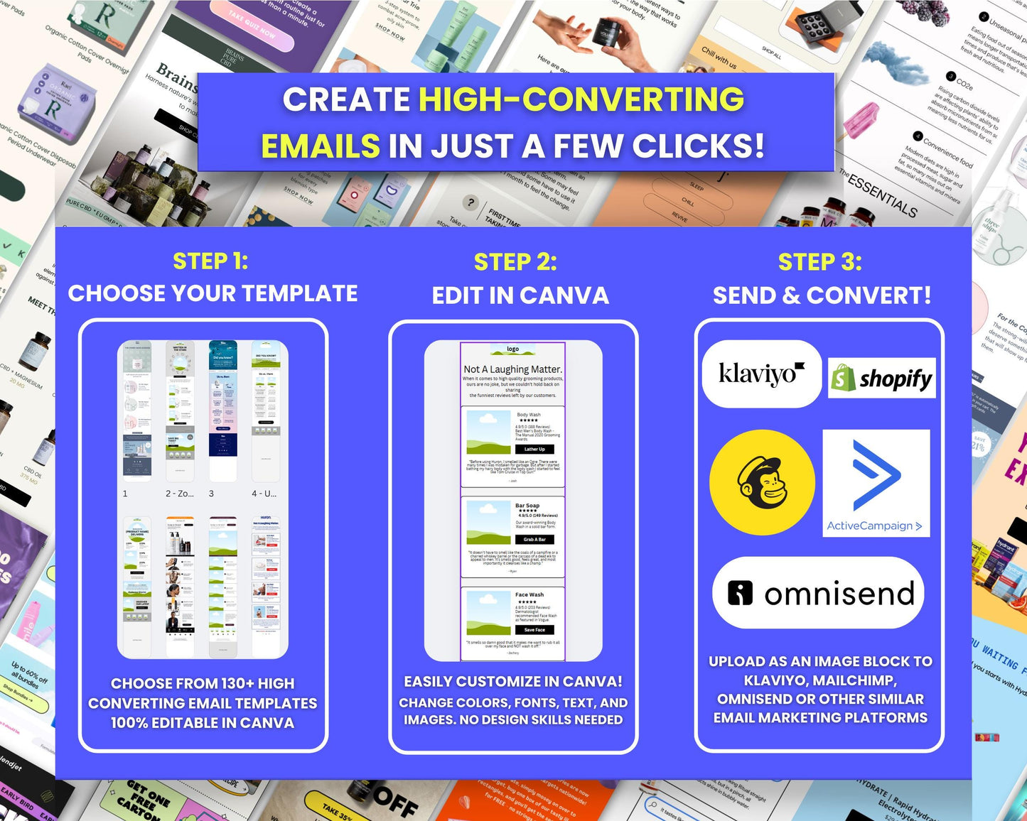130+ Canva Email Templates for Health & Beauty Supplements
