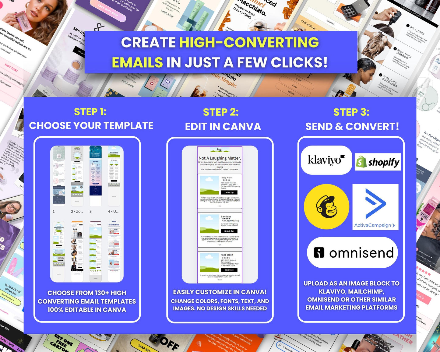 130+ Canva Email Templates for Beauty and Self Care Product Device