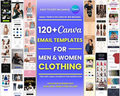 120+ Canva Email Templates for Men & Women Clothing Fashion Brand