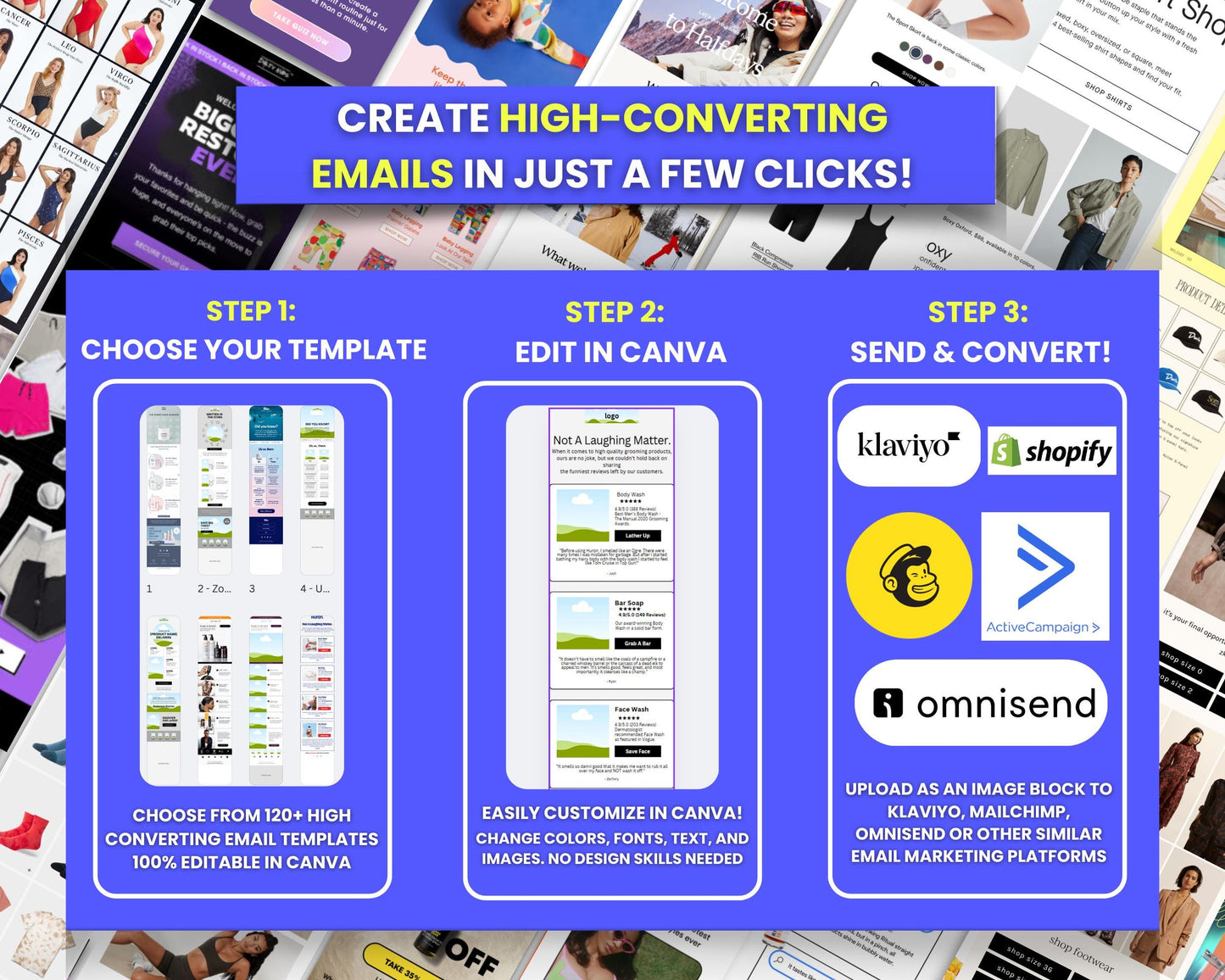 120+ Canva Email Templates for Men & Women Clothing Fashion Brand