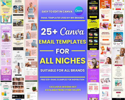 150+ Canva Email Templates for All Niches