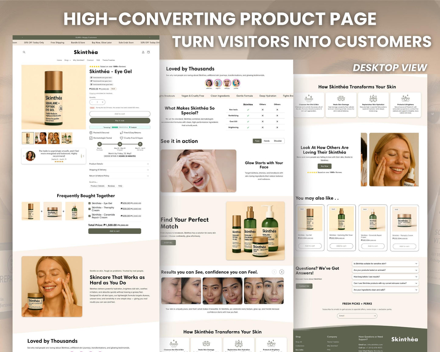 Skincare Shopify Theme 2.0 Perfect for Beauty Brands (White & Beige)
