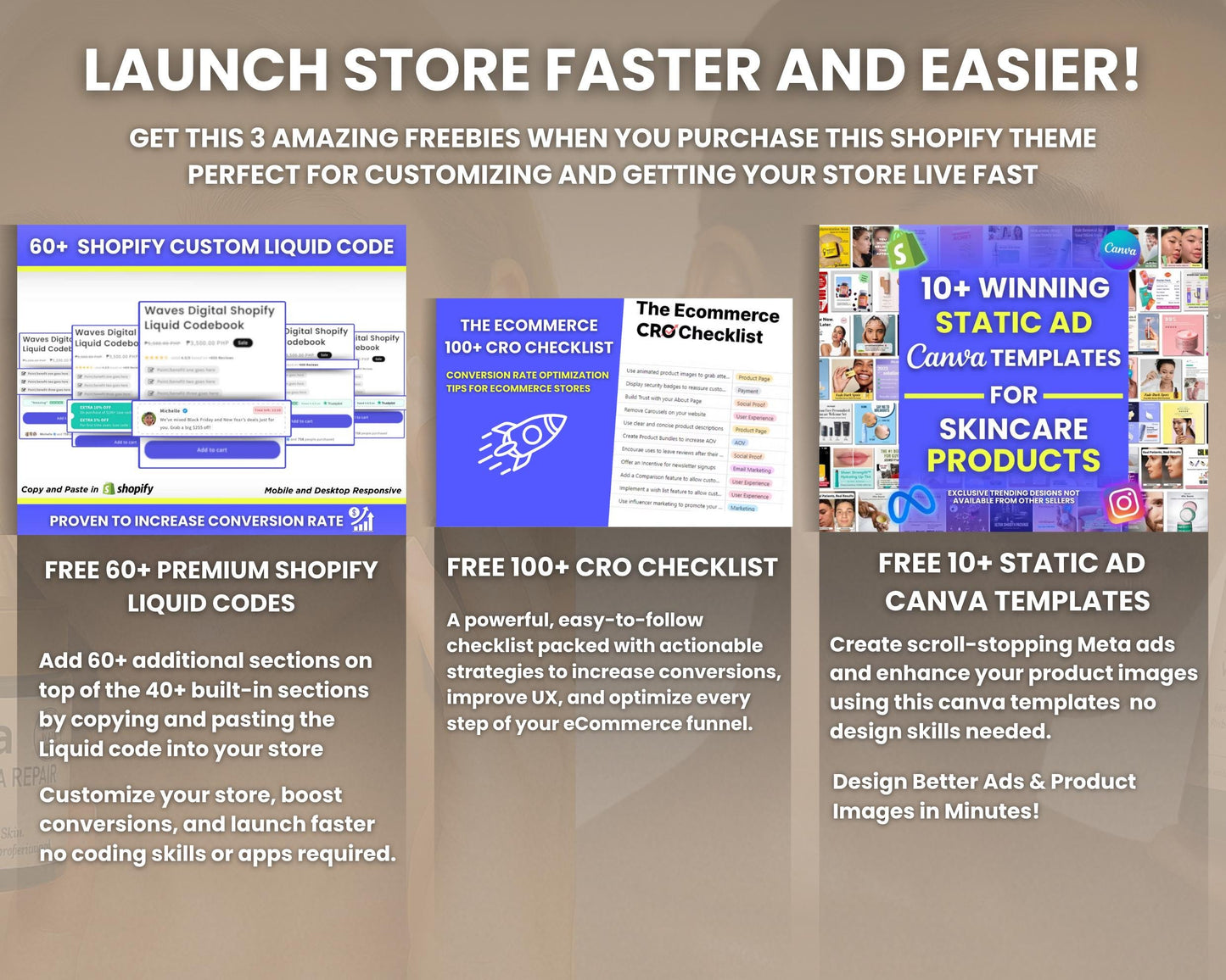 Skincare Shopify Theme 2.0 Perfect for Beauty Brands (White & Beige)