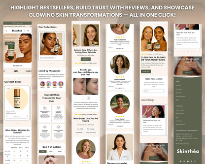 Skincare Shopify Theme 2.0 Perfect for Beauty Brands (White & Beige)