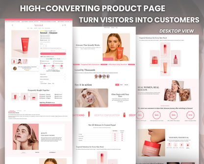 Skincare Shopify Theme 2.0 Perfect for Beauty Brands (Pink & White)
