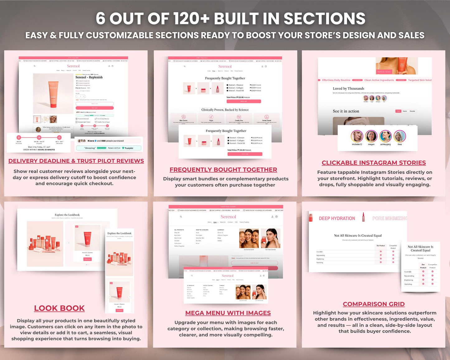Skincare Shopify Theme 2.0 Perfect for Beauty Brands (Pink & White)